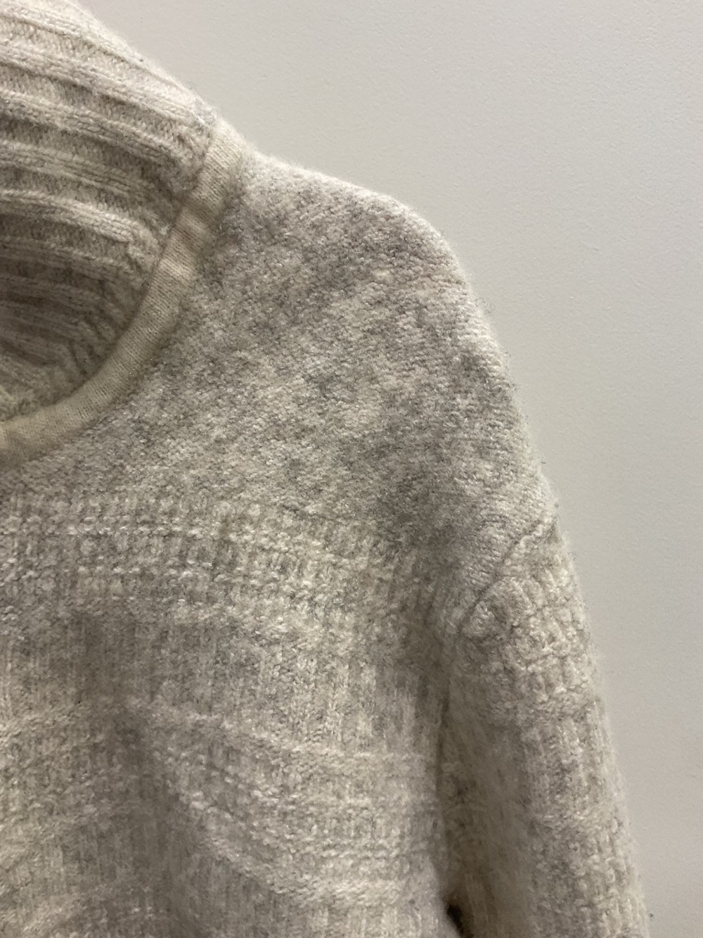 Wool sweater, creamy, thick